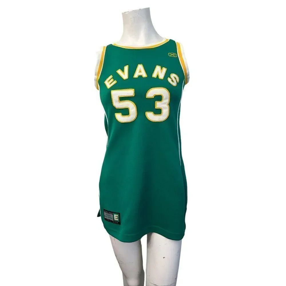 Small Darryl Dawkins Evans High School Cheerleading Dress Basketball Stitch Vtg